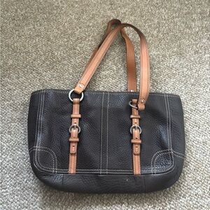 Coach Black and Tan Shoulder Bag